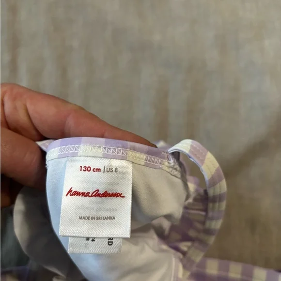 Hanna Andersson Lavender Checkered Tankini with Ruffled Straps. NWOT - Picture 3 of 3